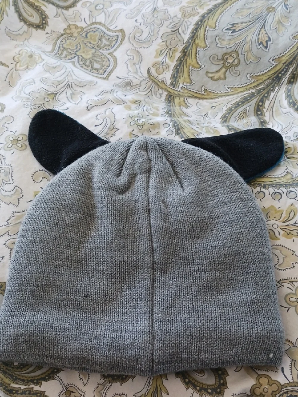 Boys Gray Doggie Fleece Beanie